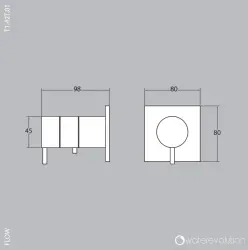 Revolutia apei Flux termostat incrustat pentru dus rozeta rotunda cromata T142TB01