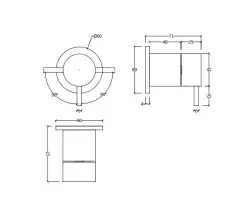 Waterevolution Flow încastrabil cu comutator cu 2 căi, rozetă rotundă cromată T1482S01.
