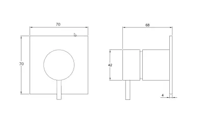 Waterevolution Flow încastrabil 3-way switch rozetă rotundă mată neagră T1483SPR