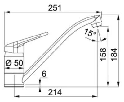 Franke Delta Novara Plus Robinet de bucătărie cu duză fixă cromată 115.0347.142