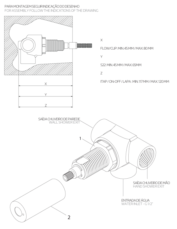 Waterevolution Flow termostat de duș încastrabil cu 2 ieșiri complet din oțel inoxidabil 1208852642