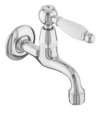Robineta clasică de perete PB cu manetă albă apă rece cromată 1208853472.
