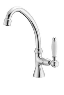 Robinetele clasice PB cu maner alb, apă rece, cu jet înalt, bronz, cod 1208853682.