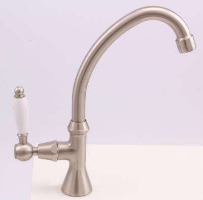 PB robinet clasic de chiuvetă cu manetă albă, apă rece, cu gură înaltă, din oțel inoxidabil 1208853702.