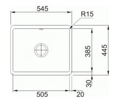 Franke chiuvetă Fraceram Kubus KBK110.50 Onyx montare sub blat 1260335883