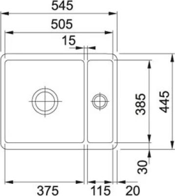 Franke chiuvetă Fraceram Kubus KBK160 Magnolia montare sub blat 1260335884