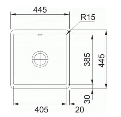 Franke chiuvetă Fraceram Kubus KBK 110.40 Magnolia montat sub blat 1260335875