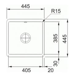 Franke chiuvetă Fraceram Kubus KBK 110.40 Onyx montare sub blat 1260335878