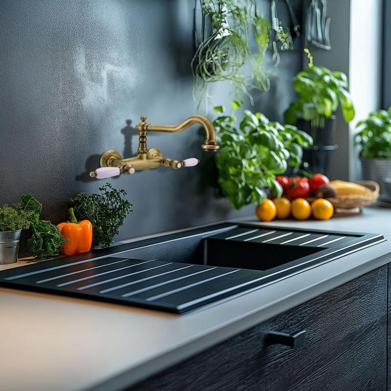 PB Robinet clasic montat pe perete cu mânere albe Bronz 1208854182