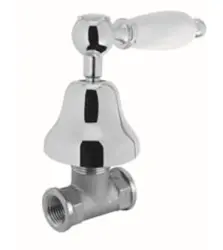 Robinetul clasic PB cu robinet de oprire încorporat și mâner alb din oțel inoxidabil 1208854672.