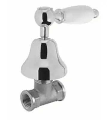 Robinetul clasic PB cu robinet de oprire încorporat și mâner alb din oțel inoxidabil 1208854672.
