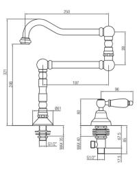 Robinet clasic de chiuvetă PB cu manetă albă, apă rece și duză pivotantă lungă, din oțel inoxidabil 1208854772.