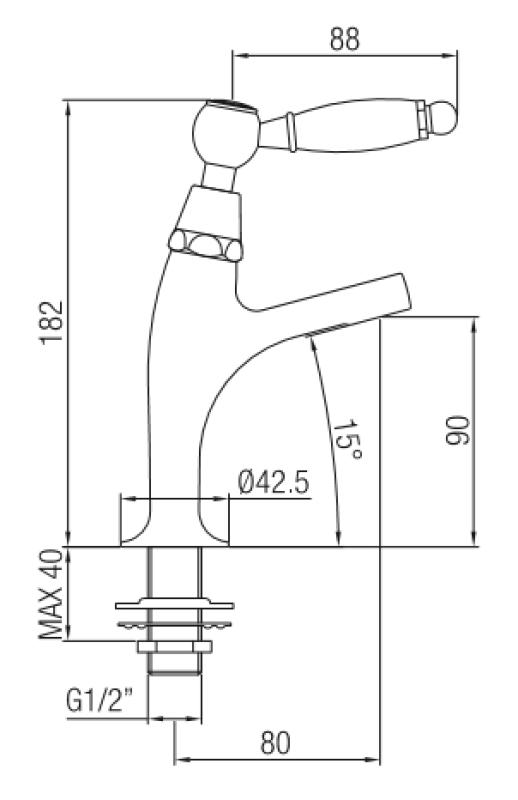 Robinetele clasice de la PB cu maner alb pentru apa rece, model mic, bronz 1208854902.