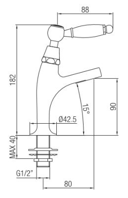 Robinetele de fontă clasică PB cu manetă albă, apă rece, model mic, RV 1208854912