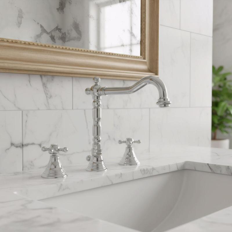 Robineta clasică pentru chiuveta cu 3 găuri PB, cu butoane puternice și țeavă de 18,5 cm, cromată, cod 1208854922.