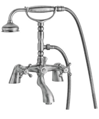 PB set clasic de robinete pentru cadă cu butoane puternice, inclusiv duș de mână Bronz 1208855222