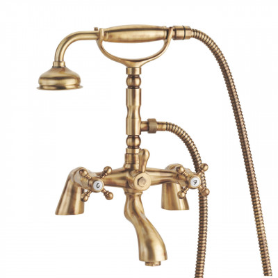 PB set clasic de robinete pentru cadă cu butoane puternice, inclusiv duș de mână Bronz 1208855222