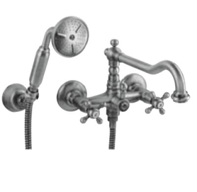 Setul de robinet montat pe cadă PB cu design clasic, inclusiv butoane puternice și duș manual, bronz 1208855252.