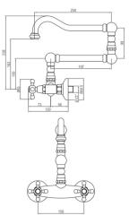 PB Robinet de perete cu montaj clasic au mânere in formă de stea și duză pivotantă lungă Crom 1208855442