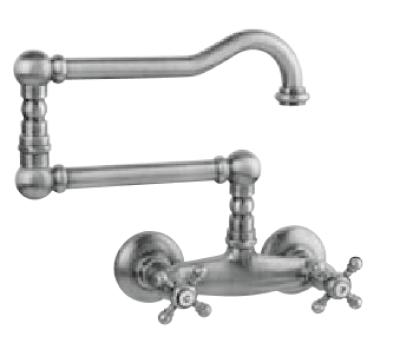 PB Robinet de perete clasic cu mânere in formă de stea și duză pivotantă lungă în oțel inoxidabil 1208855462.