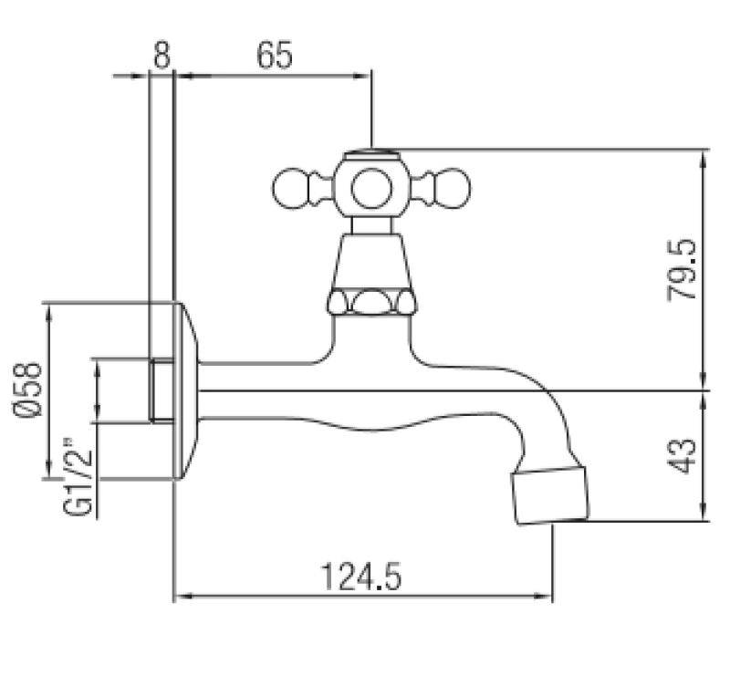Robințelul pentru fântână clasică PB cu buton puternic apă rece bronz 1208855602