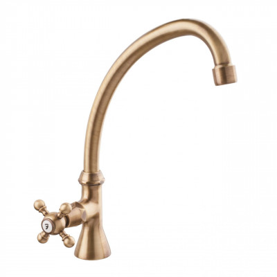 Robineta clasică de baie PB cu manetă puternică apă rece, cu gură înaltă, bronz 1208855662.