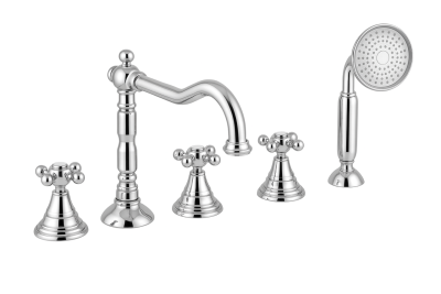 PB robinet clasic cu 5 găuri pentru marginea căzii, cu butoane puternice Crom 1208855772