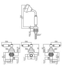 Setul clasic de margine pentru cadă PB cu 4 găuri, cu manetă albă, pentru combinația de umplere a băii Brons 1208855812.