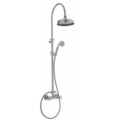 Setul clasic de duș PB cu butoane puternice, cu coloană de duș telescopica și duș de ploaie, bronz, 1208855902.