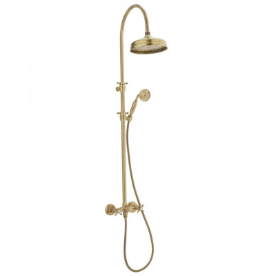 Setul clasic de duș PB cu butoane puternice cu coloană de duș telescopică și duș de ploaie bronz 1208855932.