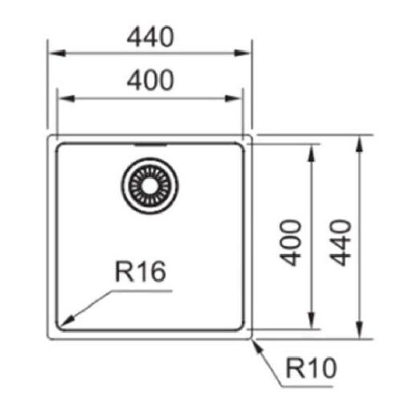 Franke Maris MRX 110.40 chiuvetă din oțel inoxidabil sub blat 40x40 1220527791