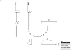Waterevolution Flow termostat de duș cu set de duș din oțel inoxidabil T140TIE