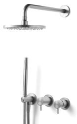 Waterevolution Flow set de duș încorporată cu termostat, duș de ploaie și duș manual din oțel inoxidabil masiv, 1208889792.