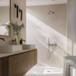 Waterevolution Flow set de duș încorporată cu termostat, duș de ploaie și duș manual din oțel inoxidabil masiv, 1208889792.