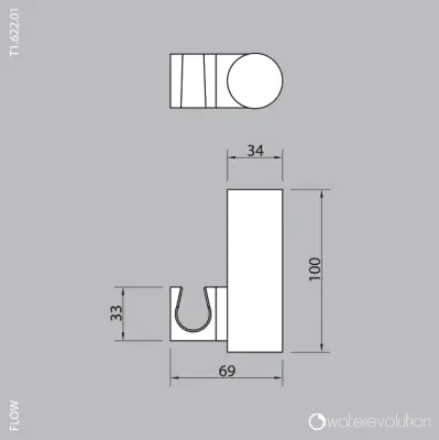 Setul de accesorii pentru baie Waterevolution Flow, din oțel inoxidabil, cod T1622IE.