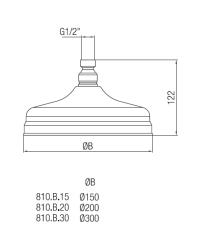 Dușul de tavan PB clasic 20 cm crom 1208898832