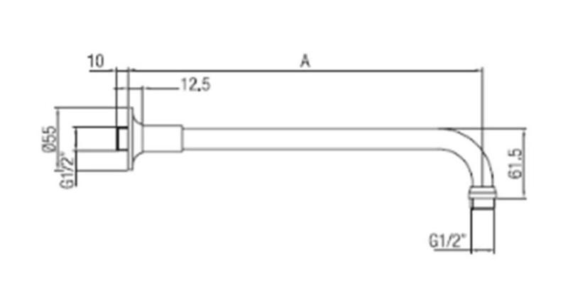Braț de duș clasic PB, crom, 40cm 1208898912