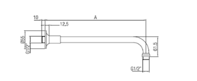 Brațul de duș clasic PB din oțel inoxidabil, 40 cm, 1208898932