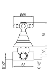 Robinetul de comutare clasic PB încorporat, cu 2 căi, cromat 1208899122