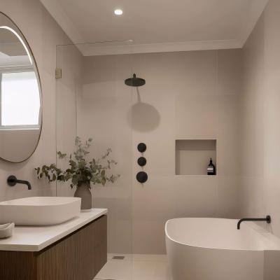 Waterevolution Flow termostat de duș încorporat cu 2 robinete de oprire, negru mat 1208916222.
