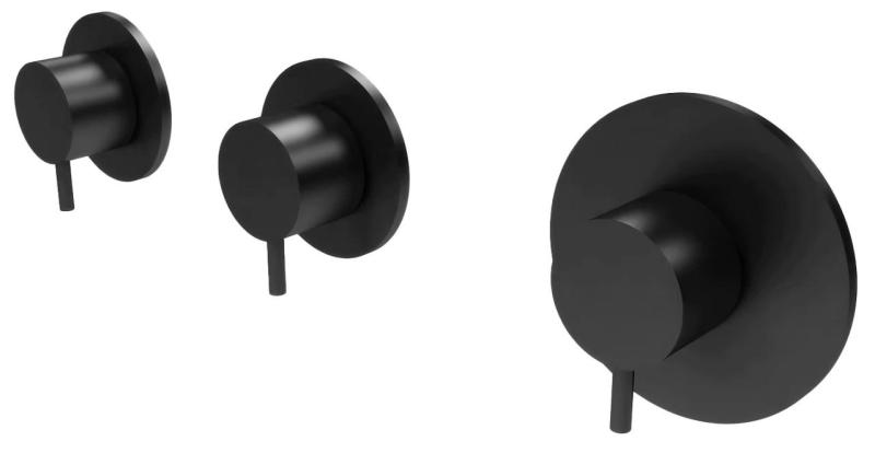 Waterevolution Flow termostat de duș încorporat cu 2 robinete de oprire, negru mat 1208916222.