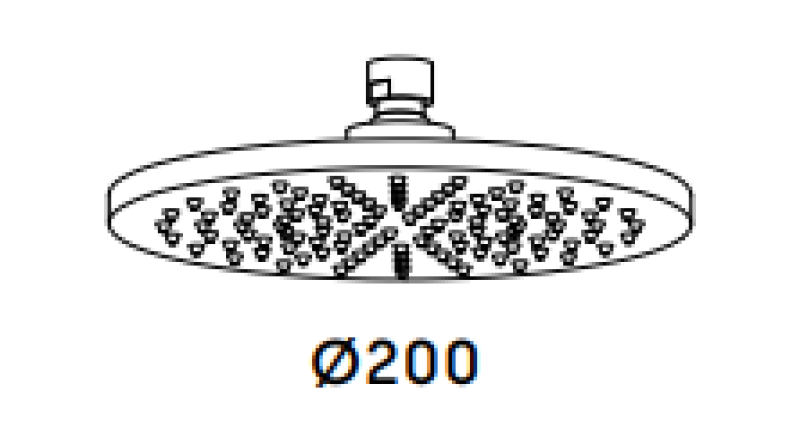 Duș de tavan Waterevolution Flow, 200mm, din alamă periată, model T1643LE.