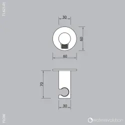 Setul complet de robineti pentru cadă Waterevolution Flow, inclusiv conexiunea la perete din alamă periată T1621LE.