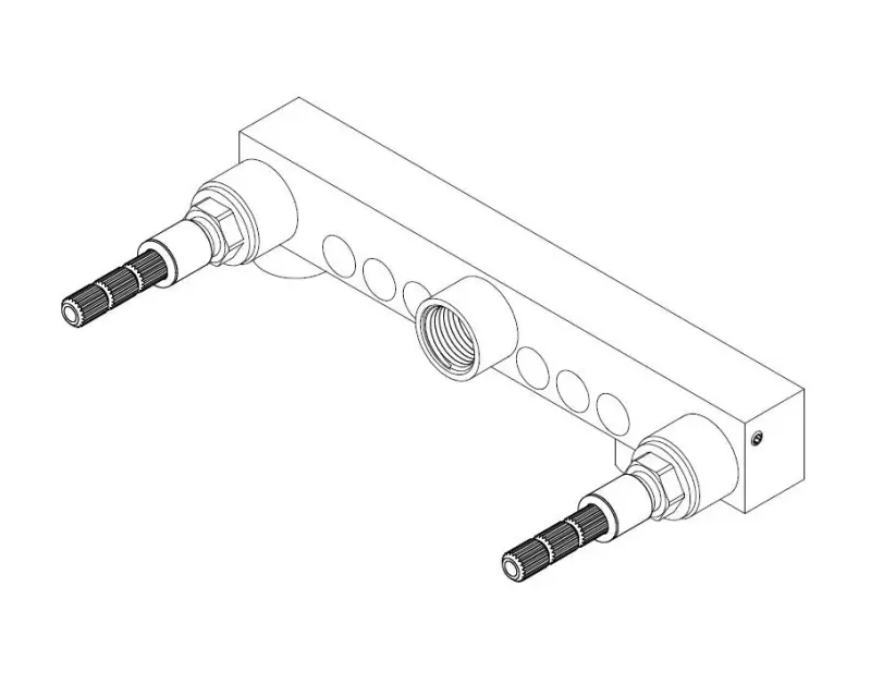 Robinetul de perete Waterevolution Cruz 3-Gauri, încastrat, pentru chiuvetă, negru mat, cu o lățime de 19 cm, cu ieșire 1208916572.