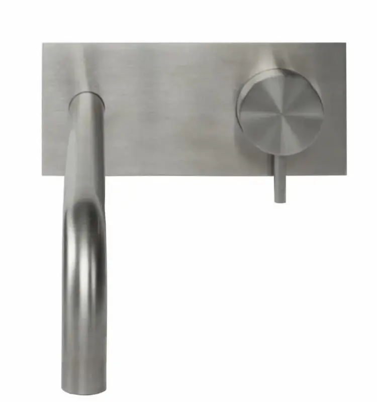 Waterevolution Flow baterie de chiuvetă încastrată cu placă de acoperire din oțel inoxidabil cu robinet de 25 cm T1161BIE-25