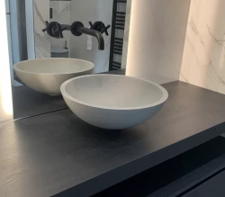 Solid-S Pure Chiuvetă de montare pe perete, cu bazin rotund, finisaj mat, gri deschis, L41 x H14 cm, fără orificiu de scurgere 1208919566