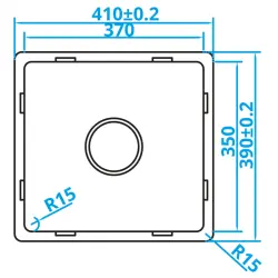 Chiuveta din oțel inoxidabil Caressi Basic Line, 37x35, montaj sub blat, montaj suprafață, CABL37R15, 1208920569.