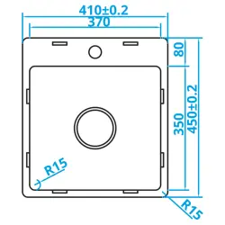 Cuva de inox Caressi Basic Line 41x45 cu montaj plat, sub blat sau suprapus, cu spațiu pentru robinet CABL37KR15 1208920570.