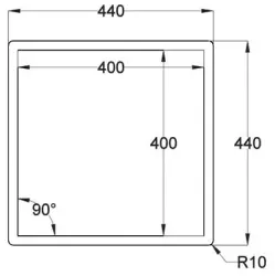 Chiuvetă de încorporat și subblat CAPP40R6R0 din oțel inoxidabil, cu dimensiunile B40xL40xD18.5cm, pentru montaj suprastructură, substructură sau cu montaj plan 1208920586.