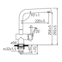 CARESSI White Line Baterie de bucătărie cu un singur mâner din oțel inoxidabil CA108WH ECO 1208920611
